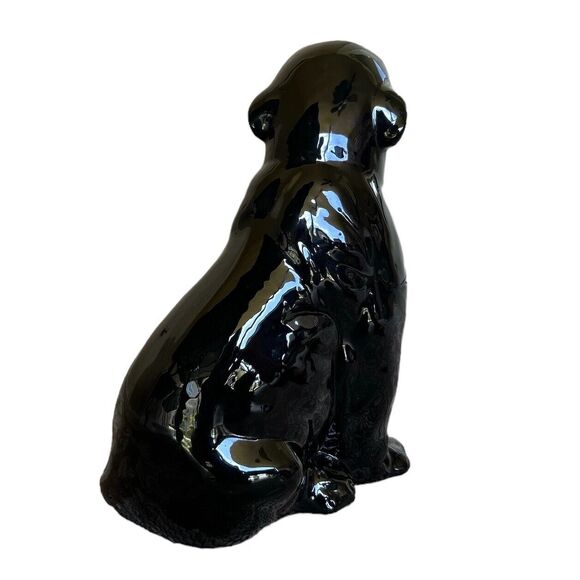 Hand Painted Large 1960s Italian Ceramic Black Panther Sculpture - Picture 5 of 10